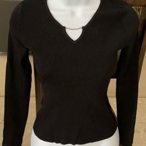 Caslon black ribbed sweater